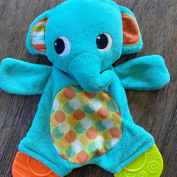 4/$20 Bright Starts Elephant Teething Crinkle Baby Toy - Picture 4 of 5